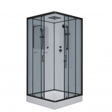 Душевая кабина NIAGARA PREMIUM NG-6901-01Q BLACK низкий поддон, прозрачные стекла 900x900x2100