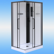 Душевая кабина ESBANO ESM-129CKR левая, черный профиль, прозрачные стекла 1200х900х2150