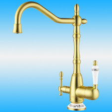 Смеситель для кухни ZorG Sanitary ZR 312 YF-50 BR LIGHT однорычажный, под фильтр, светлая бронза