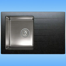 Кухонная мойка из кварца TOLERO TWIST TTS-760 500х760х216, черный
