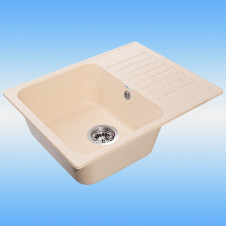 Кухонная мойка из кварца GRANFEST QUARTZ GF Z-13 бежевый 620х480х180, сифон в комплекте