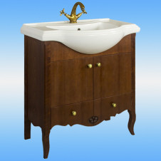 Тумба под раковину TESSORO PERLA 85 NOCE ROSSA 2 двери, 1 ящик 810x860x290 (с раковиной КЛАССИК 80)