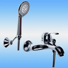 Смеситель для ванны AKSY BAGNO Biti Light 301L однорычажный, короткий литой излив, хром