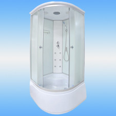 Душевая кабина СТК AQUA-0103 высокий поддон, задние ст. стекл.белые г/м ст. мат.пр.хром 900х900х2150