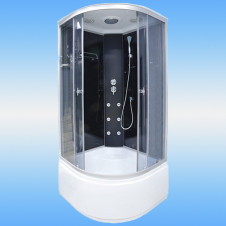 Душевая кабина СТК AQUA-0103 G высокий поддон, задние ст.стек.черн. г/м ст. мат.пр.хром 900х900х2150