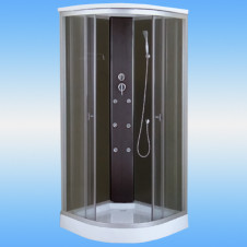 Душевая кабина СТК AQUA-0101 G низкий поддон, задние ст. стекл.черные, г/м ст. мат.пр. 900х900х2150
