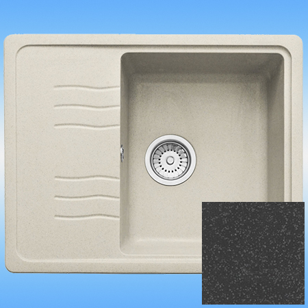 Кухонная мойка из кварца FOSTO GRAN FG 61-48 антрацит 602х486х193