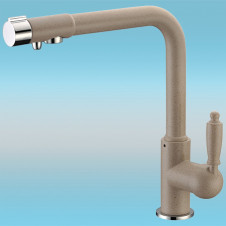 Смеситель для кухни ZorG GraniT CLEAN WATER ZR 320 YF-33 СЕРЫЙ БЕЖ под фильтр