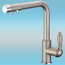Смеситель для кухни ZorG GraniT CLEAN WATER ZR 320 YF-33 АЛЮМЕТАЛЛИК под фильтр