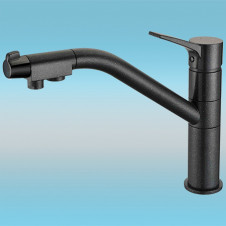 Смеситель для кухни ZorG GraniT CLEAN WATER ZR 401 KF ЧЕРНЫЙ МЕТАЛЛИК под фильтр