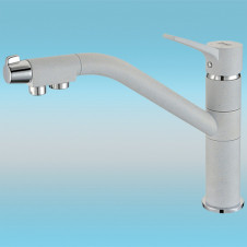 Смеситель для кухни ZorG GraniT CLEAN WATER ZR 401 KF СЕРЫЙ ШЕЛК под фильтр
