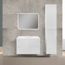 Тумба подвесная VINCEA FINE F800 + раковина искуст.камень, белый глянец, 799x500x500