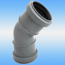 Отвод канализационный ø 50x45 двухраструбный
