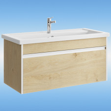 Тумба с раковиной, подвесная AQWELLA Urban 100 дуб Давос, 1 ящик 1015х505х465