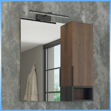 Зеркало-шкаф COMFORTY ФРАНКФУРТ-75 1 дверь, 1 полка, дуб шокол-коричневый, без подсветки 730х800х160