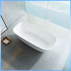 Ванна из Solid Surface VINCEA VBT-6S02MW овальная, белая матовая 1700x720x550