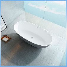 Ванна из Solid Surface VINCEA VBT-6S01MG овальная, серая матовая 1700x750x550