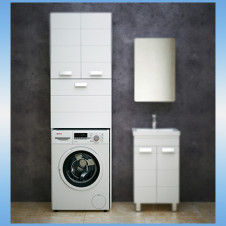 Стойка для ванной комнаты COROZO ДЕНВЕР 65 с корзиной, 2 двери, белый 650х216х1500