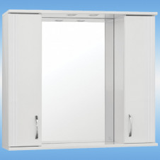 Зеркало-шкаф STYLE LINE ECO ПАНДА 90С с подсветкой, 2 двери, 1 полка, белый 900x800х160