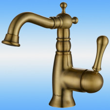 Смеситель для умывальника AKSY BAGNO Faenza-Light 402 Bronze однорычажный, круглый излив, бронза