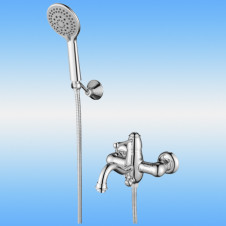 Смеситель для ванны AKSY BAGNO Bellezza 801 однорычажный, короткий литой излив, хром