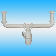 Сифон для мойки ОРИО А-40090 ø 1 1/2x40 двойной, без выпусков