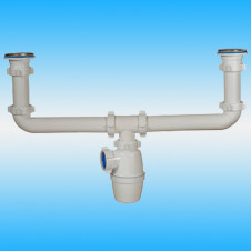 Сифон для мойки ОРИО А-4009 ø 1 1/2x40 двойной