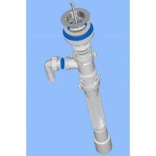 Сифон гофрированный АНИ ПЛАСТ G118 ø 1 1/2x40/50  удлиненный с отводом к стиральной машине