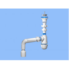 Сифон для мойки АНИ ПЛАСТ C0110 ø 1 1/2x40 с гибкой трубой 40-50