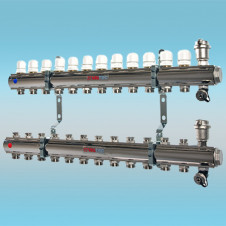 Коллекторная группа VALTEC в сборе ø 1x10 выход Евроконус ø 3/4