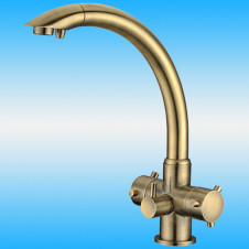 Смеситель для кухни ZorG Sanitary ZR 321 YF BR CLEAN WATER однорычажный, под фильтр, бронза
