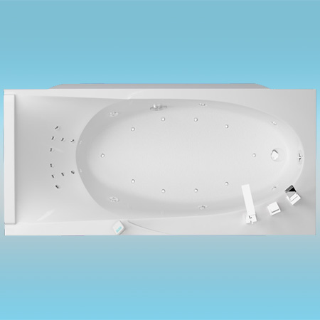 Ванна акриловая AQUATIKA КИНЕТИКА РЕФЛЕКСА 1700х800x600 левая, с каркасом