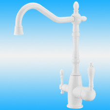 Смеситель для кухни ZorG Sanitary ZR 312 YF-50 WHITE CLEAN WATER однорычажный, под фильтр, белый