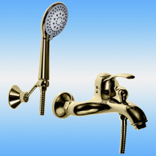 Смеситель для ванны AKSY BAGNO Biti Light 301L Bronze однорычажный, короткий литой излив, бронза