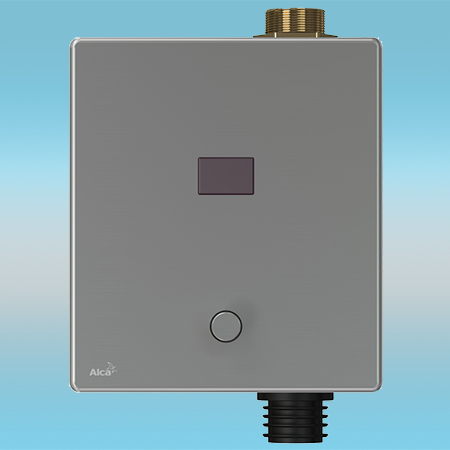 Автоматическая система смыва для унитаза ALCAPLAST ASP3-KBT 6V (от батареи) с ручным смывом, сталь