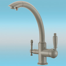 Смеситель для кухни ZorG GraniT CLEAN WATER ZR 314 YF-33 СЕРЫЙ БЕЖ под фильтр