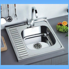 Мойка накладная LEDEME глянцевая L96060-R с сифоном 600x600x180 правая