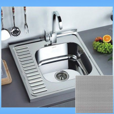 Мойка накладная LEDEME декорированная L66060-R с сифоном 600x600x180 правая