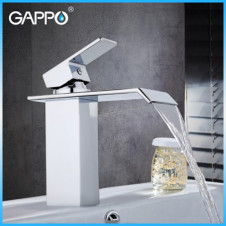 Смеситель для умывальника GAPPO YG1001-2 однорычажный, короткий литой излив, на гайке, хром