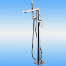 Смеситель для ванны WasserKraft Dinkel 5821 однорычажный, напольный, плоский излив, хром