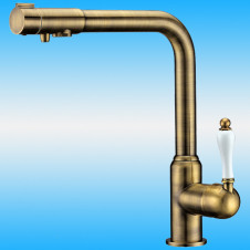 Смеситель для кухни ZorG Sanitary ZR 320 YF-50 BR CLEAN WATER однорычажный, под фильтр, бронза