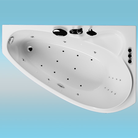 Ванна акриловая AQUATIKA ЛОГИКА 1600х1050x610 правая, с каркасом, без гидромассажа