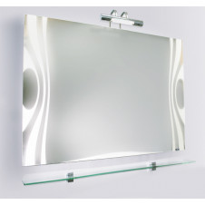 Зеркало VIGO WAVE-100, 100x42x800, с подсветкой и стеклянной полкой