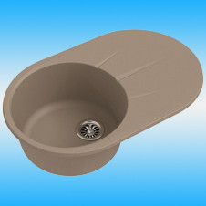 Мойка из кварца EWIGSTEIN Rund 50F 750x480x200 реверсивная, темно-бежевый