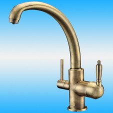 Смеситель для кухни ZorG Sanitary ZR 315 YF-50 BR CLEAN WATER однорычажный, под фильтр, бронза