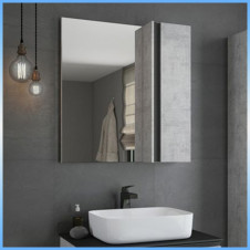 Зеркало-шкаф COMFORTY ЭДИНБУРГ-75 универсальное, 1 дверь, бетон светлый 730х800х166