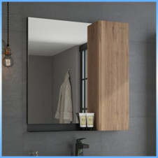 Зеркало-шкаф COMFORTY КЕЛЬН-75 универсальное, 1 дверь, 1 полка, дуб темный 730х800х140