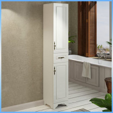 Шкаф-колонна COMFORTY СЕВИЛЬЯ-35 напольная, 2 двери, 1 ящик, слоновая кость 350х1902х316