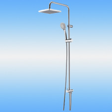 Душевая стойка WasserKraft A017 без смесителя, с верхней и ручной лейкой, хром