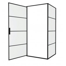 Душевое ограждение BRAVAT BLACKLINE 90x90x1950 прозрачное стекло, черный